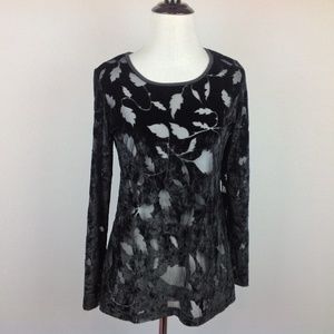 Streetwear USA Top Womens Small Velvet Black Boho
